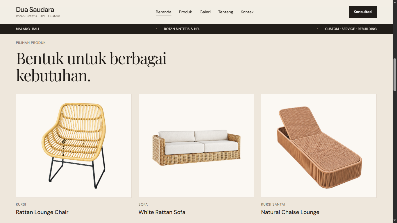 Dua Saudara product page